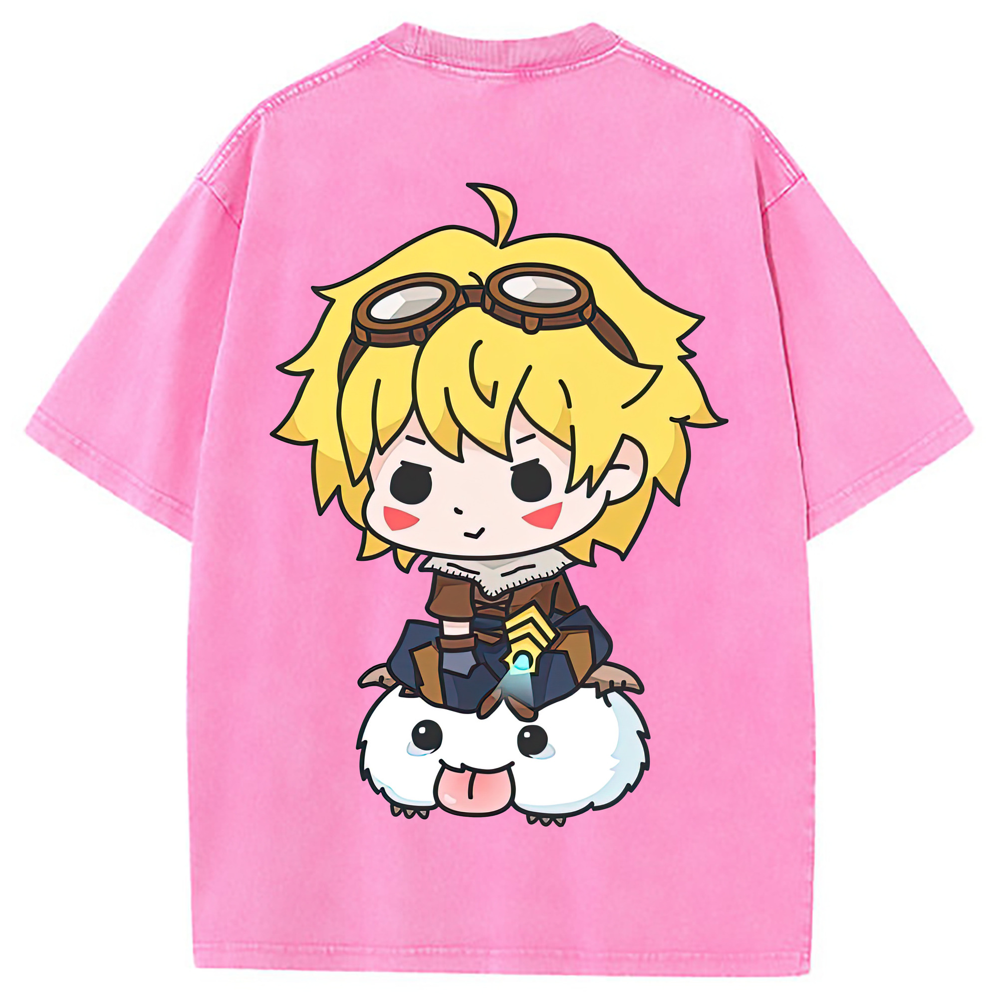 （画像用） リーグ・オブ・レジェンド League of Legends LOL 綿100% ヴィンテージ風 半袖Tシャツ（背面プリント）